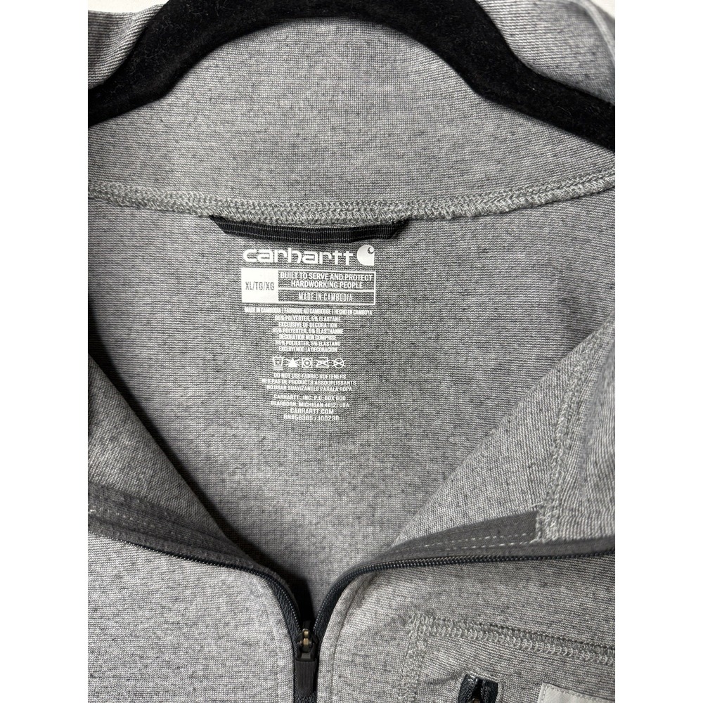 Carhartt Force Men's XL Gray 1/4 Zip Pullover Long Sleeve Performance Shirt - Picture 5 of 10
